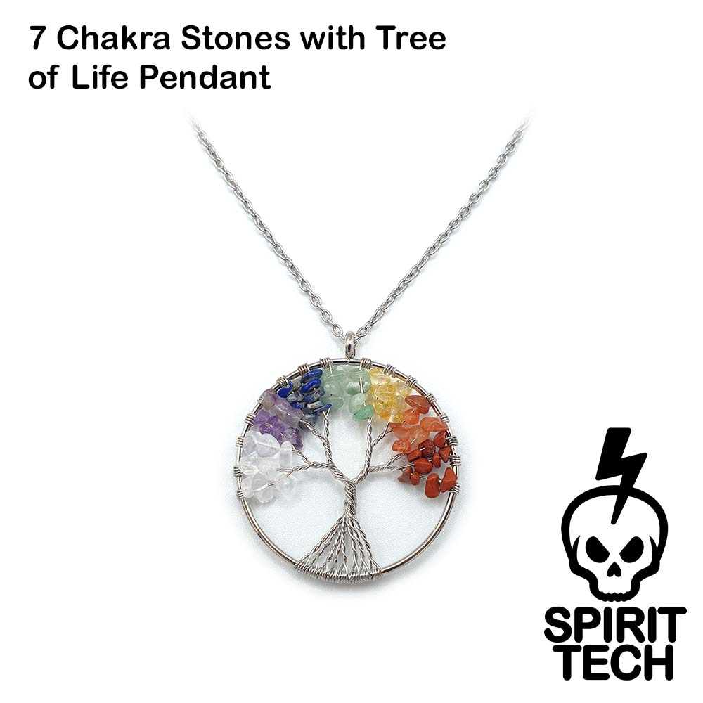 7 Chakra Stones with Tree of Life Pendant