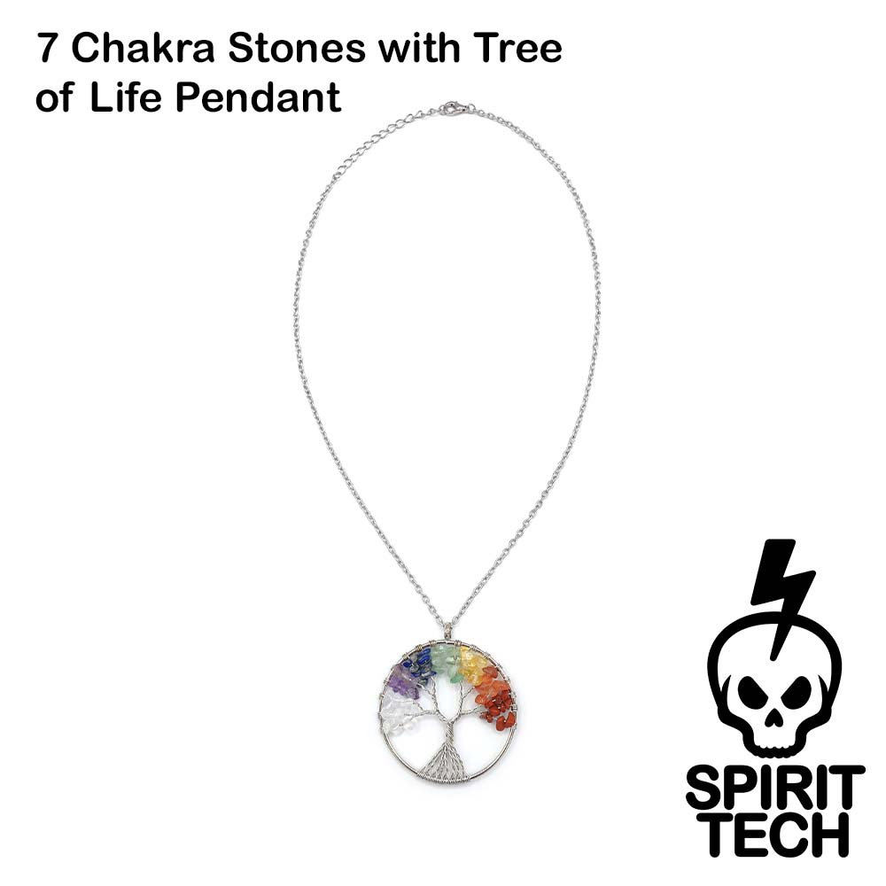 7 Chakra Stones with Tree of Life Pendant - Image 2