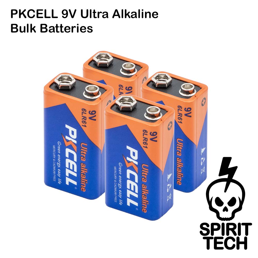 PKCELL 9V Ultra Alkaline Bulk Batteries