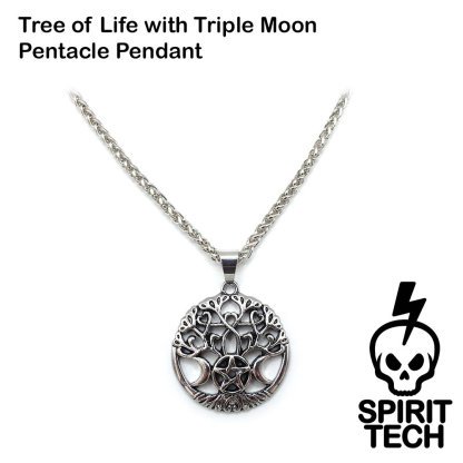 Tree of Life with Triple Moon Pentacle Pendant