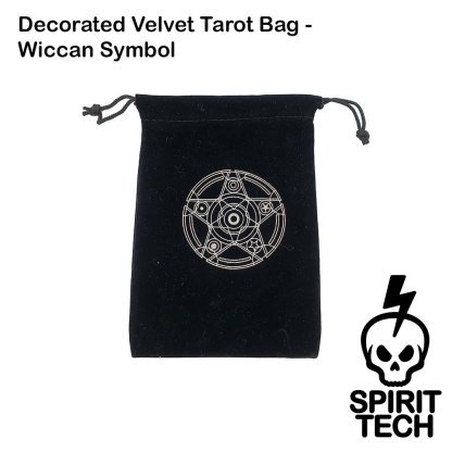 Decorated Velvet Tarot Bag - Wiccan Symbol