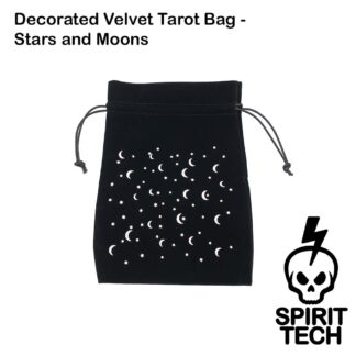 Decorated Velvet Tarot Bag - Stars and Moons