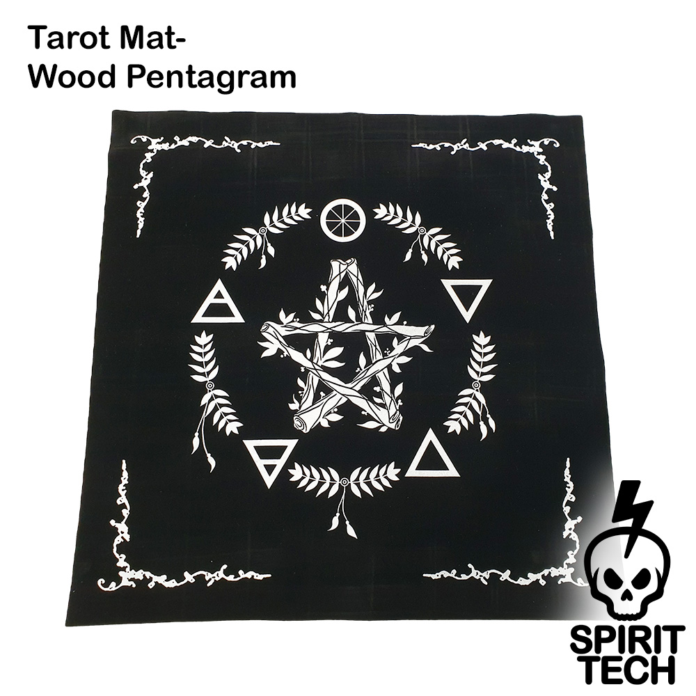 Tarot mat wood pentagram spirit tech