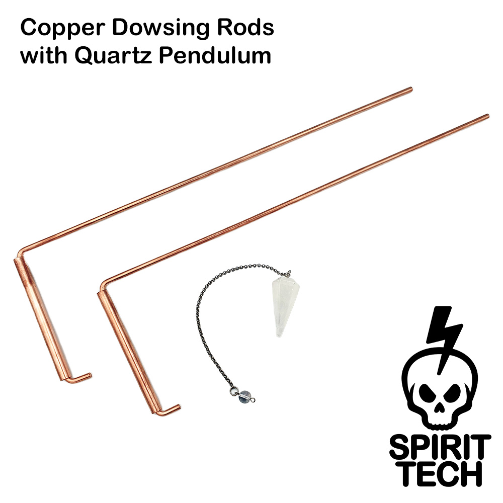 Copper Dowsing Rods with Quartz Pendulum